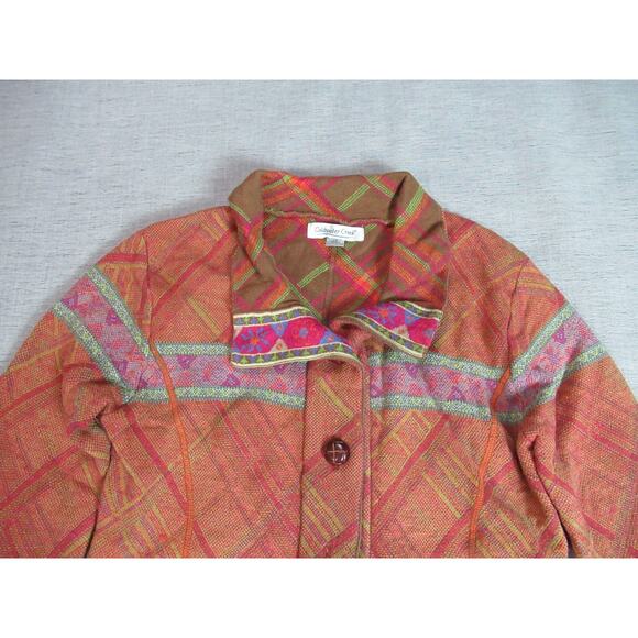 Coldwater Creek Jacket Womens XS Geometric Button Up Hobo Peasant Granola Girl - Picture 3 of 9